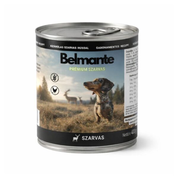 Belmante Prémium Szarvas Konzerv felnőtt kutyáknak - 400 g